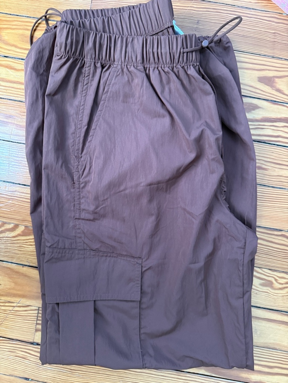 Aerie offline Drawstring Brown Lightweight Cargo Parachute Pants